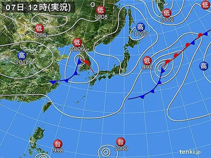 関東　きょう7日(火)は北東から涼しい空気　東京都心25℃未満