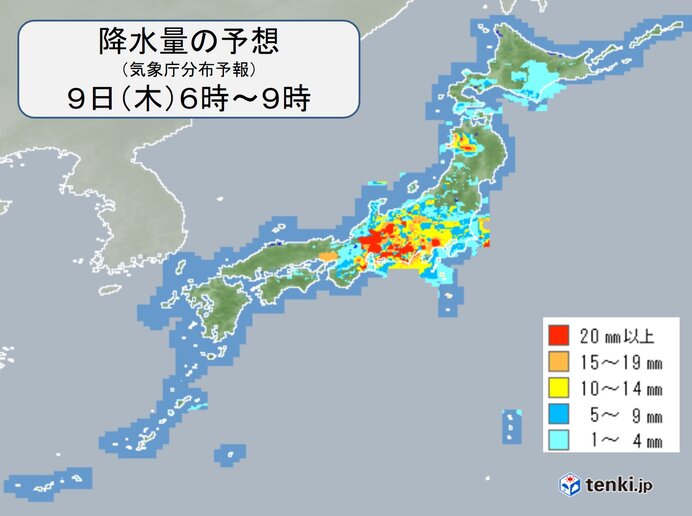9日 木 の天気 北海道 近畿 午前中を中心に雨や雷雨 局地的に非常に激しい雨 21年9月9日 Biglobeニュース