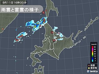 北海道　局地的に雨雲や雷雲　あすにかけて急な雷雨や激しい雨の恐れ