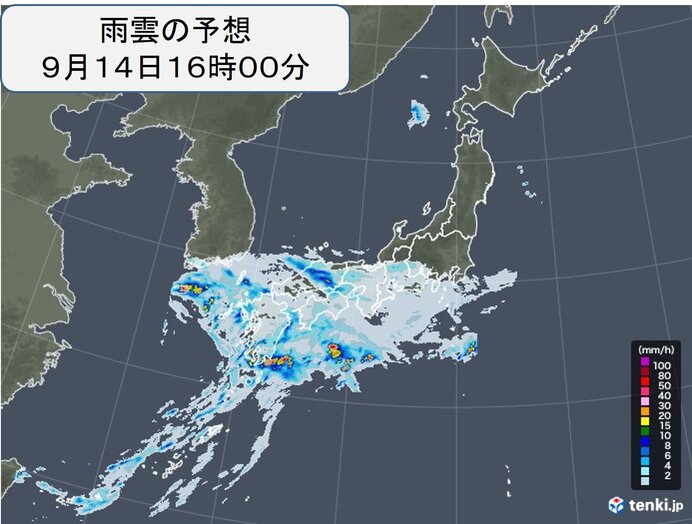 今夜にかけて大気の状態が非常に不安定