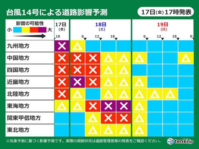 交通への影響も