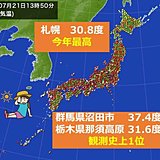 高原も厳暑　北海道では今年一番の暑さ続出