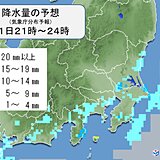 関東　晴れ間がでていても油断せず　夜は沿岸部で雨の降る所も