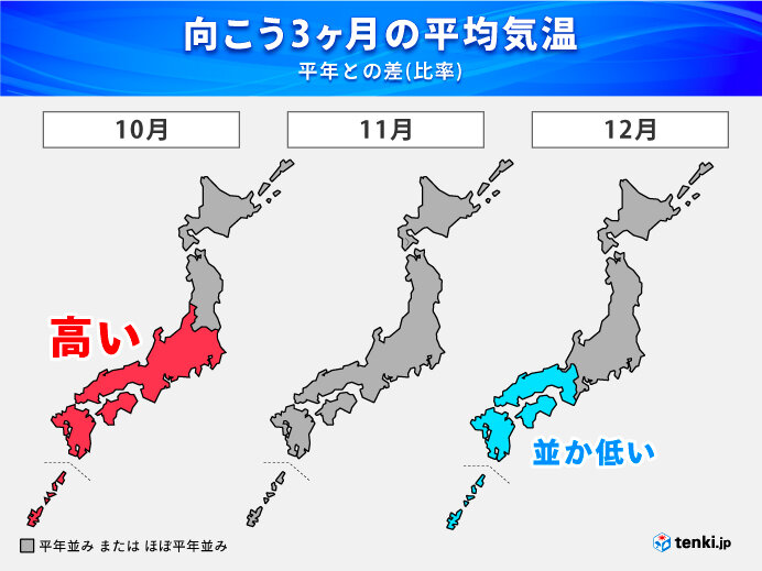 10月は季節の進みゆっくり　冬は山陰などで多雪傾向　冬の長期予報