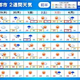 2週間天気　台風16号の進路　引き続き注意を