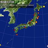 ここ1週間の地震回数　震度3の地震が2回