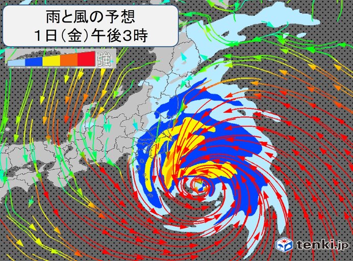 雨や風のピークは?