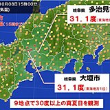 東海地方　きょう8日は所々で真夏日　暑さはいつまで?