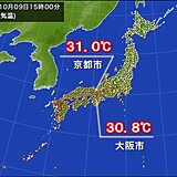 10月に大阪と京都は5日目の真夏日　統計開始以来10月の真夏日日数の記録に並ぶ