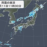 前線に伴う雨雲が北日本を南下中　四国にも活発な雨雲　午後は雨のエリア広がる