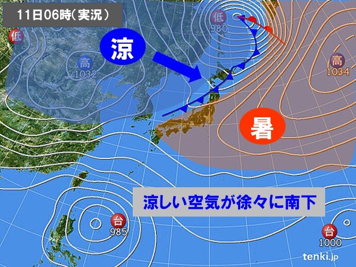 天気図の中にも季節の変化が現れる