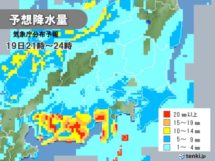 関東の雨 一旦止んでも夜は再び傘の出番 日中は11月並みの肌寒さ 気象予報士 小野 聡子 21年10月19日 日本気象協会 Tenki Jp