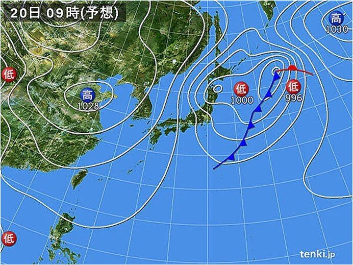 西高東低　北風ヒンヤリ