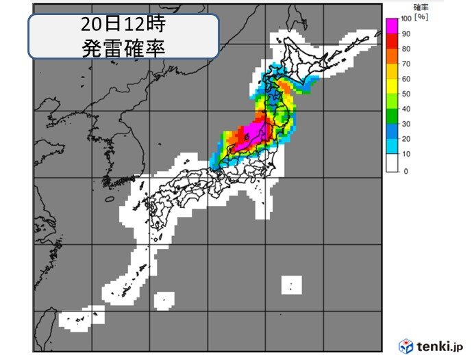 北海道や東北の日本海側・北陸　大気の状態が非常に不安定