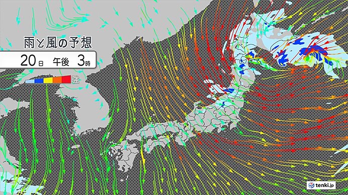 北日本と北陸　台風並みの暴風に警戒　予想最大瞬間風速35メートル
