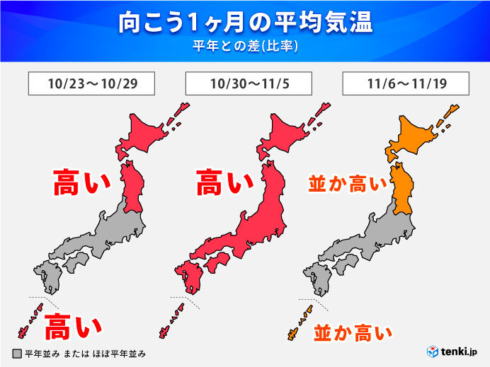 11月初めにかけて高温傾向 秋の深まりゆっくり 1か月予報 気象予報士 青山 亜紀子 2021年10月21日 日本気象協会 Tenki Jp