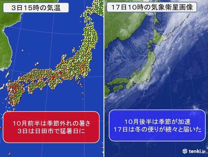10月の振り返りと今冬の見通し　寒冬?暖冬?　ラニーニャ現象発生の可能性も