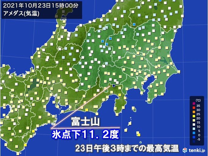 富士山で10月としては珍しい寒さ
