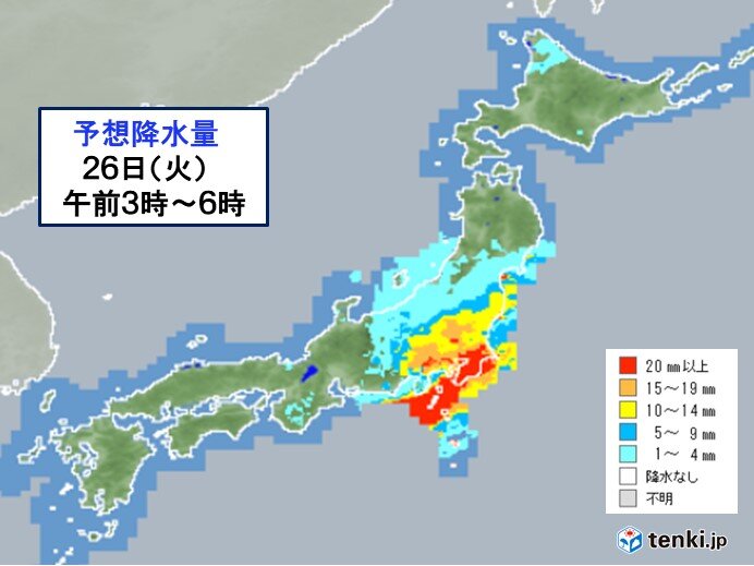 あす朝の通勤通学　関東は雨や風が強まる　時間に余裕をもって