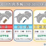 比較的季節の歩みは順調か　四国地方最新の1か月予報