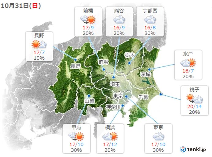 あすは所々で雨