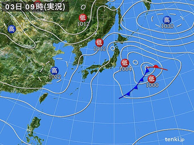 北日本中心に不安定 　局地的に強い雨や雷雨