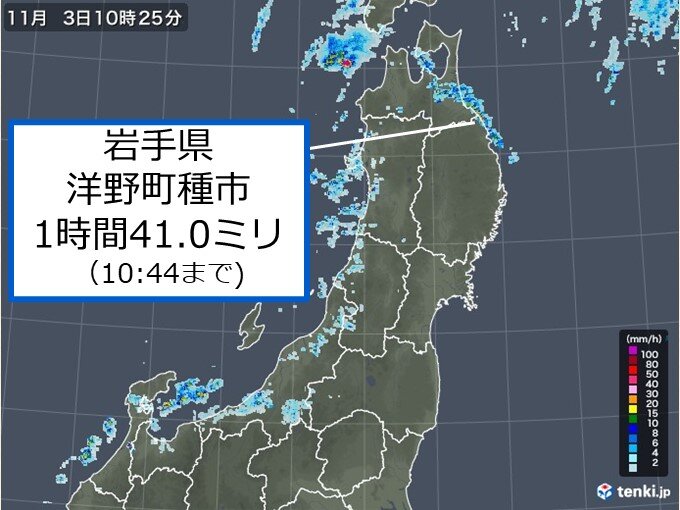 岩手県で激しい雨　北日本の雨の見通し