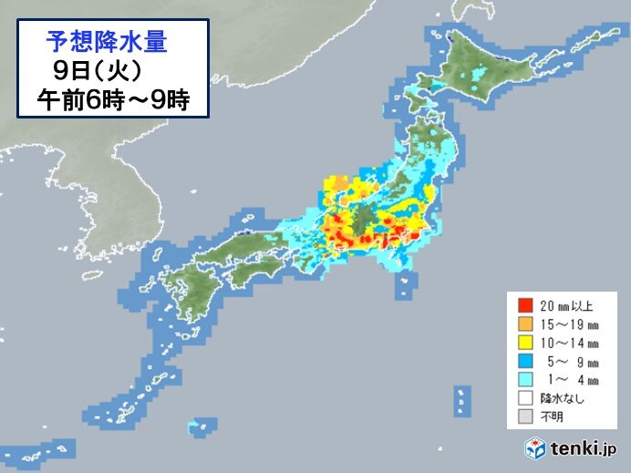 あす9日　広範囲で荒天