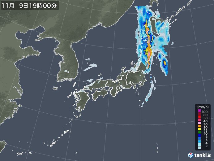 雨の強まるタイミングは