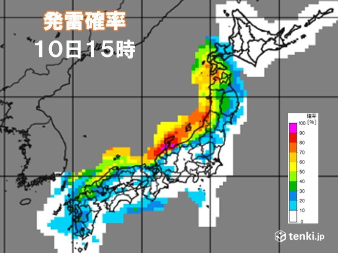 10日　強い寒気で不安定　日本海側中心に激しい雨や雷雨注意　西日本は寒さが続く