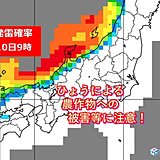 北陸　10日明け方から大気不安定!　ひょうによる農作物への被害には十分注意!