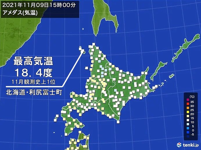 北海道はこの時期としては暖かく