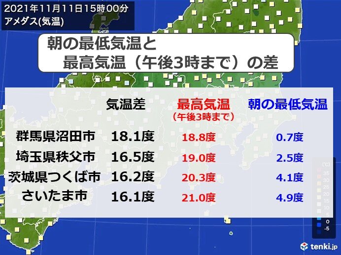 九州・北陸は寒い一日　関東は気温差大