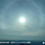 東京都心の空に大きな光の環「ハロ」出現