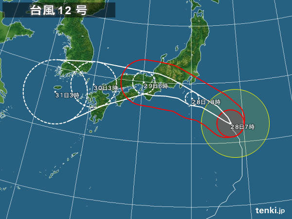 台風12号 東海から近畿南部に上陸の恐れ 日直予報士 18年07月28日 日本気象協会 Tenki Jp