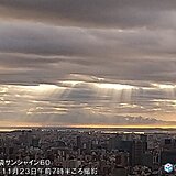 東京都内で「天使のはしご」　関東は天気回復　日中は日差したっぷり
