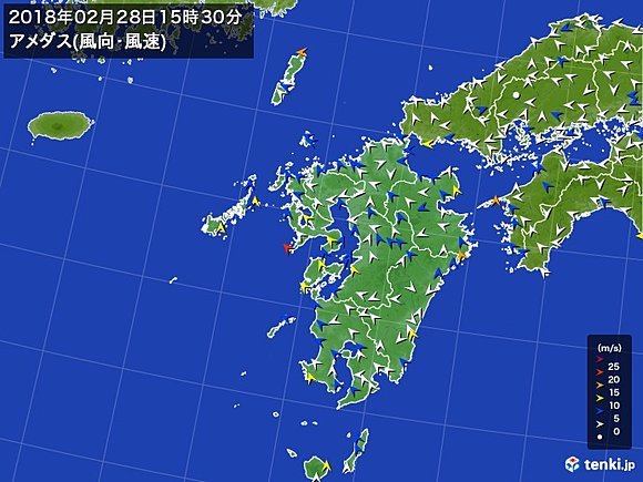 長崎県で30メートル　全国的に暴風へ