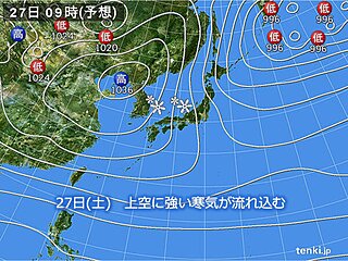 関西 土曜日は日本海側の山地を中心に今シーズン初の本格的な積雪になる所も
