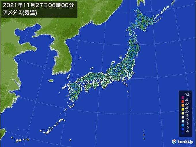今朝も冷え込む　冬日は4日連続で200地点超え