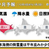 北海道の1か月予報　気温は高く前半はかなり高い日も