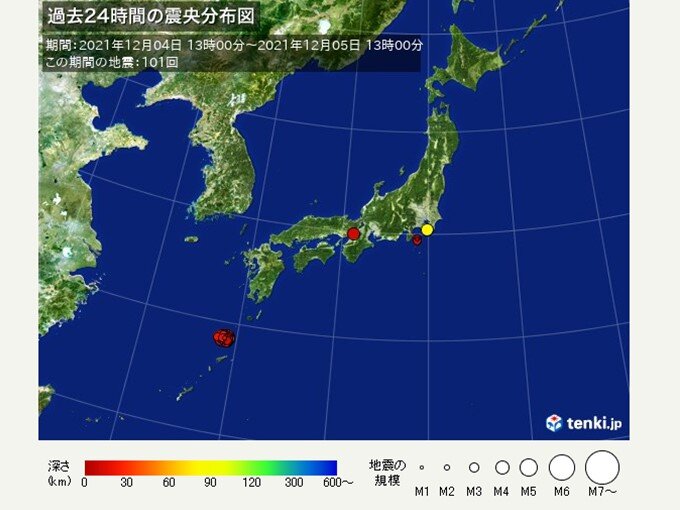 トカラ列島近海で地震相次ぐ　震度1以上が90回超　「ここ24時間の地震発生回数」