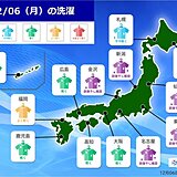 6日(月)の「洗濯指数」　洗濯日和の所はどこ?　関東甲信など「部屋干し推奨」