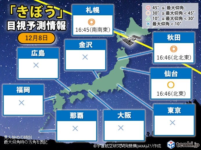 きょう夕方から「きぼう　国際宇宙ステーション(ISS)」見られるチャンス