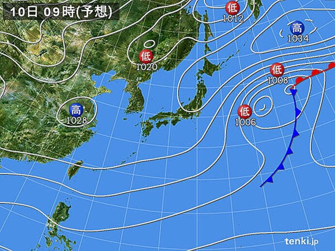 広く晴れ　一部でにわか雨