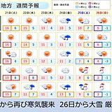 中国地方　週間天気　次の寒波襲来はクリスマス　26日は今季最強寒波か!