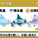 北海道の1か月予報　年内は寒さ厳しく、年越し寒波か