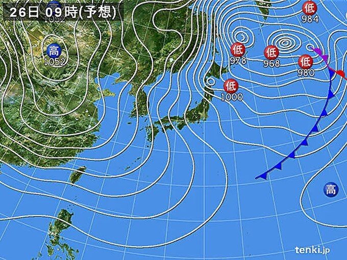 日本海側の広い範囲で雪が降り続く