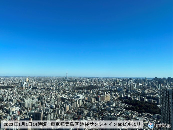 元日の東京都心　日中は気温7℃台　2015年以来の厳しい寒さに