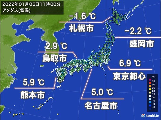 寒の入り は全国的に厳しい寒さ 6日は関東でさらに寒い 気象予報士 日直主任 22年01月05日 日本気象協会 Tenki Jp