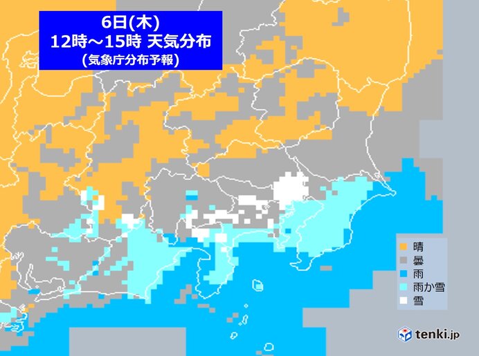 6日の関東　万全の防寒を　東京都心含め南部を中心に雪や雨　平地も路面凍結に注意